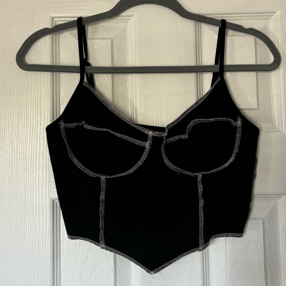 SHEIN Stitch Trim Top